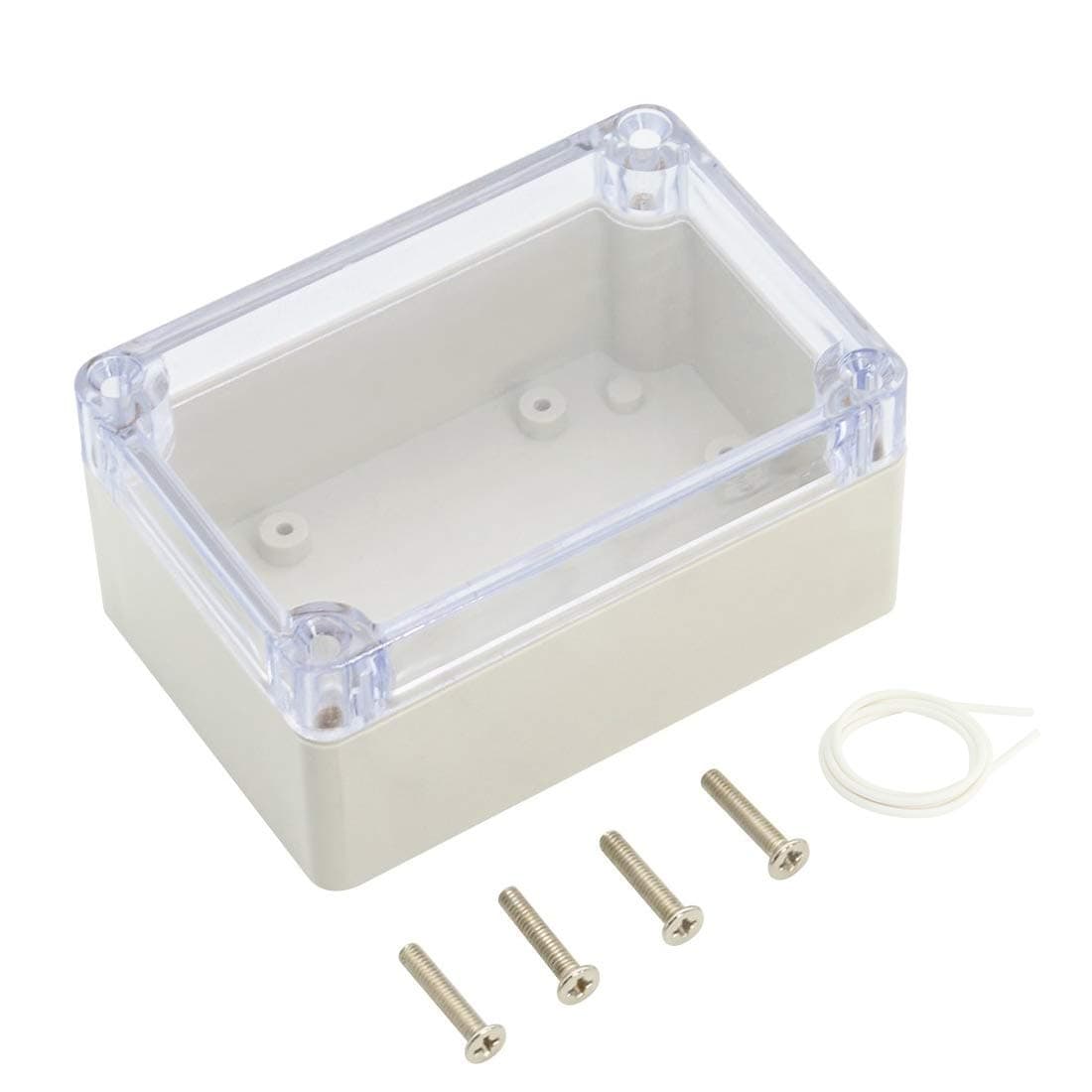 ABS Plastic Junction Box, Dustproof Waterproof IP65 Electrical Box - Universal Project Enclosure Grey, with PC Transparent/Clear Cover 3.9"x2.7"x2"(100mm x 68mm x 50mm)
