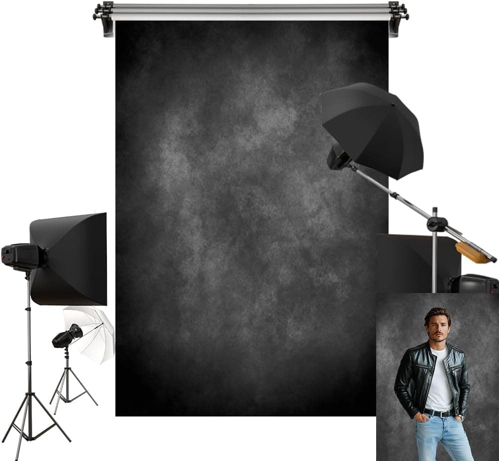 5x7ft/1.5x2.2m Dark Backdrop Black Abtract Texture Portrait Photo Backgrounds Photography Studio Props