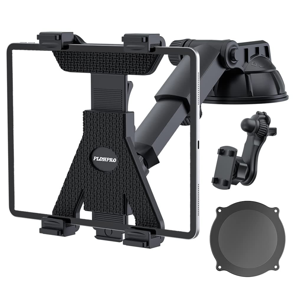 Tablet Holder for Car Mount,Universal Dashboard Windshield Suction Cup Sticky Gel with Telescopic Extension Rod 360° Adjustable Rotating for iPad/iPad Air/iPad Mini Samsung Galaxy size 6"- 13"