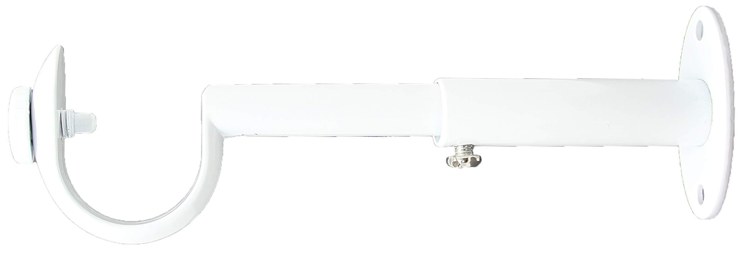 Urbanest Adjustable Solid Zinc Curtain Rod Bracket Wall Holder, Fits Up to 1 1/8" or 1 1/4" Rod, 1 Piece - Glossy White