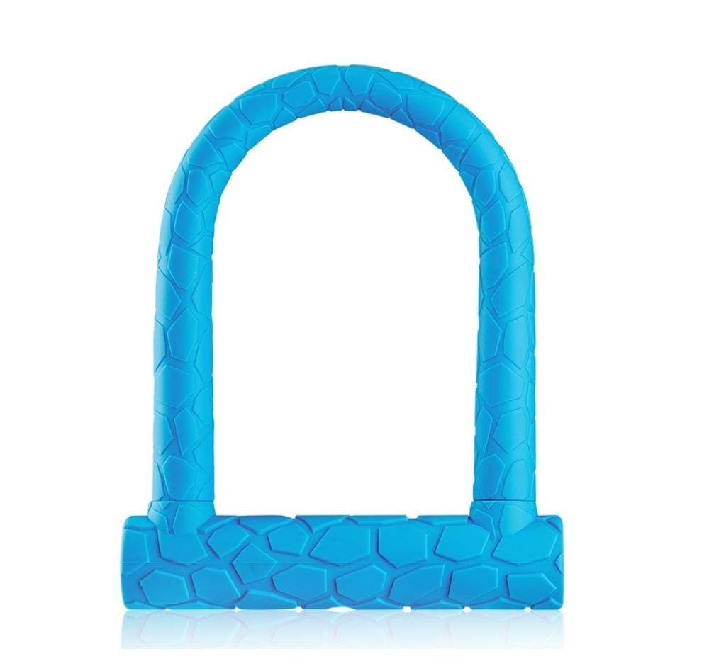 Jin Hao Bicycle Lock Double Open U-Lock Small Bold Electric car Anti-Theft Road Mountain Bike Lock Bicycle Riding Lock@Blue (Double Open)