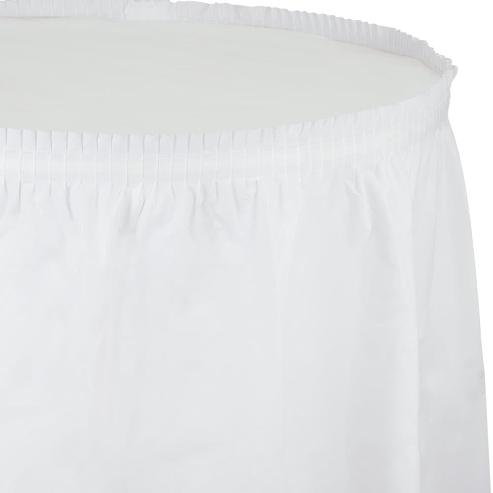 Creative Converting Plastic Table Skirt, 21.5-Feet, White