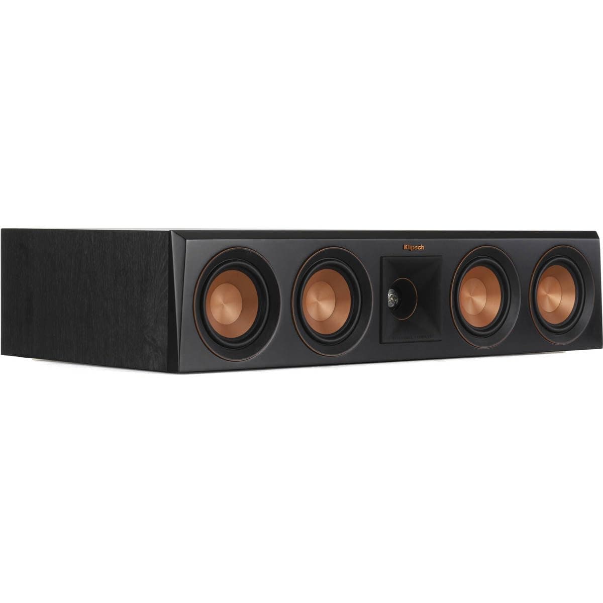 Klipsch Reference Premiere RP-404C II Center Channel Speaker with Shallow-Depth Sealed Design and 4” Cerametallic Woofer for Crystal-Clear Home Theater Dialogue in Ebony