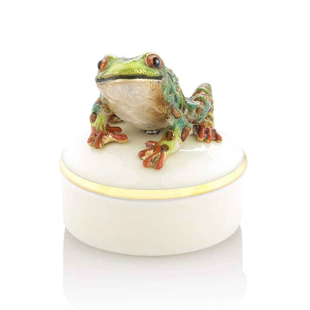 Jay StrongwaterRound Porcelain Box - Mac Frog
