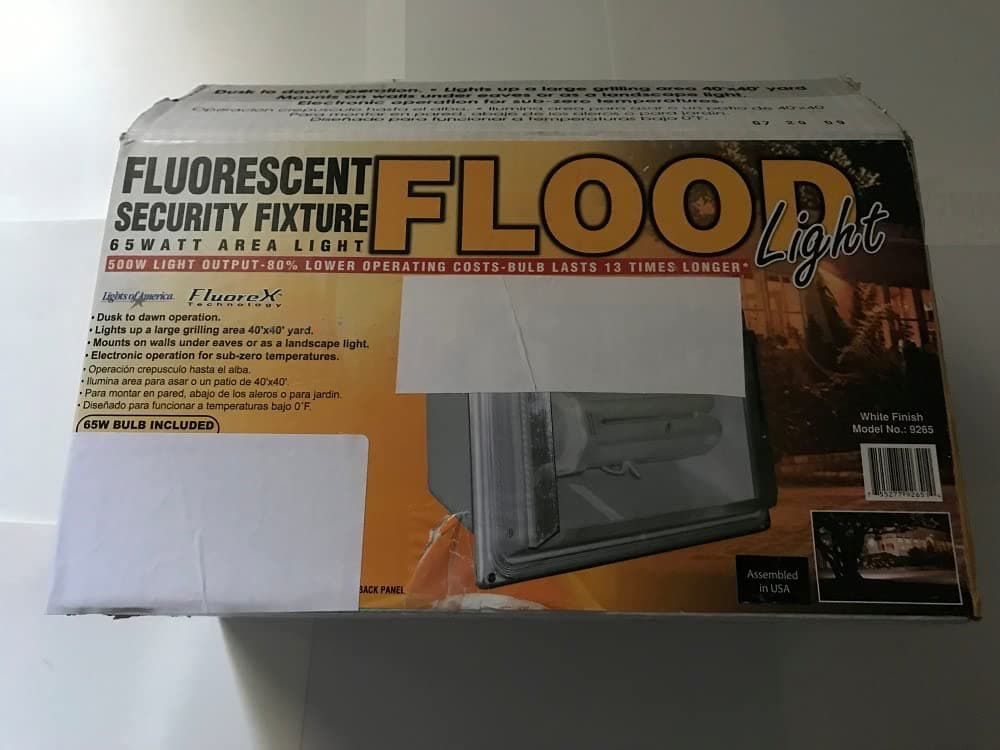 9265 65W Fluorex Flood Light, White