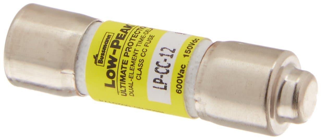 Bussmann LP-CC-12 (LPCC-12, BP/LP-CC-12, LP-CC-12BC) 12 Amp (12A) 600V Midget,Time Delay, Current Limiting Class CC Rejection Cartridge Fuses