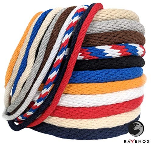 Ravenox Solid Braid Cotton Rope | Made in The USA | Used as Sash Cord, Clothesline, Macrame Projects, Utility Rope and More | Variety of Colors and Lengths