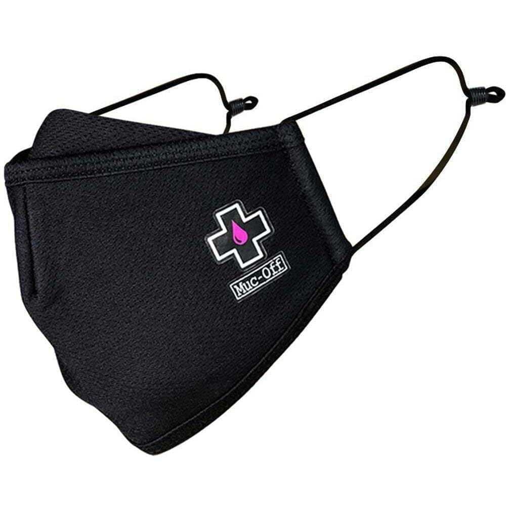 Muc-Off Black Face Mask, Large - Reusable Face Mask with Filter, Washable Face Covering - Adjustable Cotton Mask for Men and Women