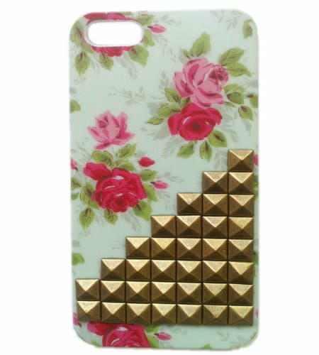 Punk Style Mobile Phone Skin for iPhone 4/4S Case with Studs and Spikes Bronze
