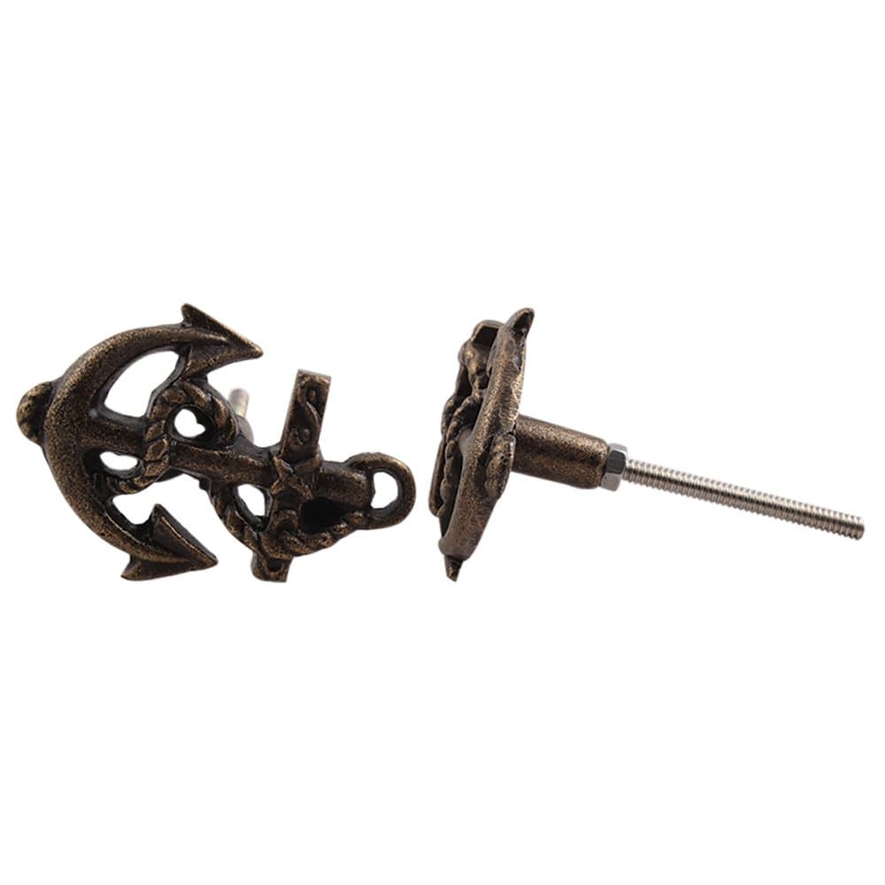 IndianShelf 4 Pack Anchor Antique Drawer Knobs Dresser Pulls Iron Cabinet Handles New