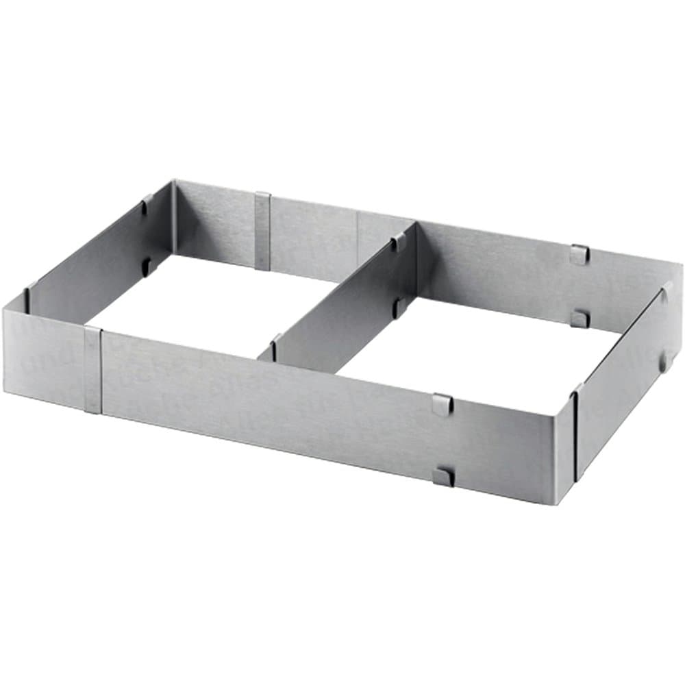 ALPFA Adjustable Cake Frame with Two compartments, Stainless Steel, Silver, 27 x 34 x 10 cm