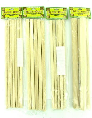 assorted wood dowel sticks -assorted sizes - Pack of 24