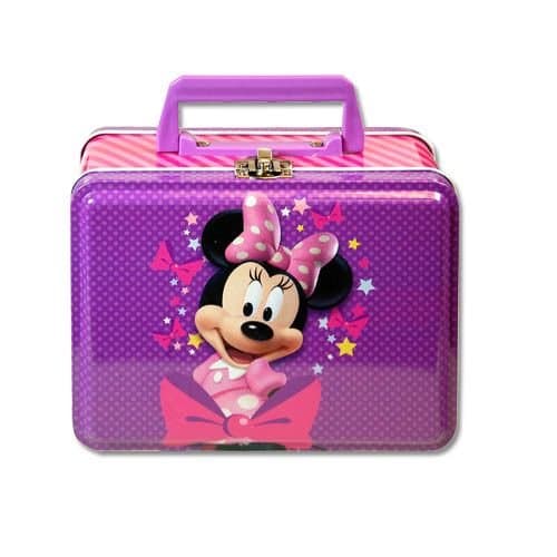 Minnie Bowtique Rectangle Tin Lunch Box With Plastic Handle & Clasp