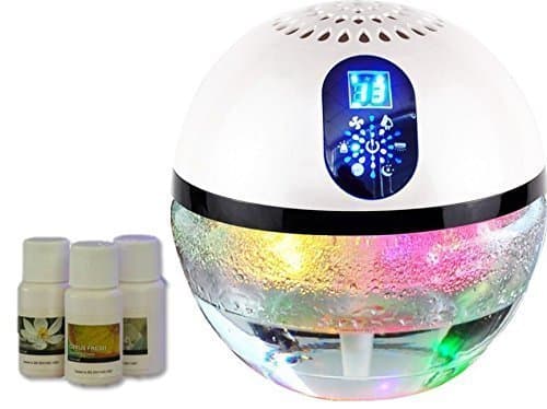 Aironic ® Air Purifier with Ioniser, Digital Touch Panel, Colour Changing LED Base, Includes 3 Fragrances & Aromatherapy