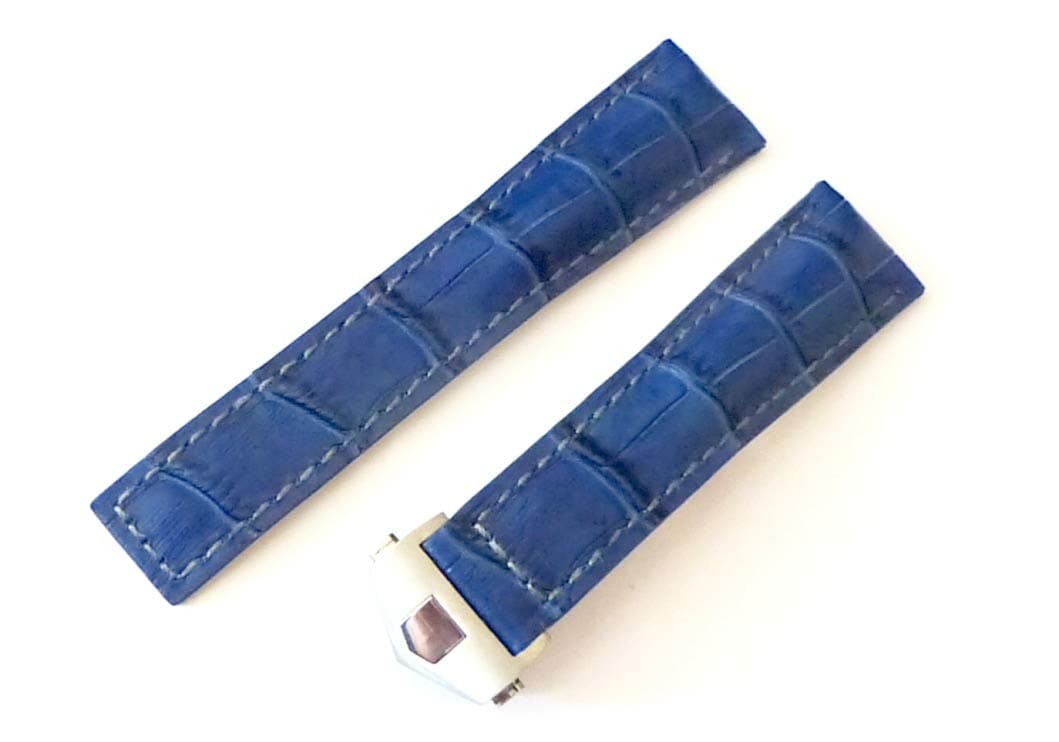 EZwatchshop 22mm Navy-Blue Watch Band Strap with Deployment Clasp