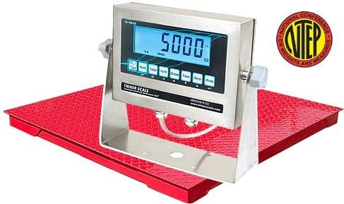 Triner Scale TSM5-57-C Floor Scale, 5,000 x 1 lb Capacity, 5' x 7' Deck, TS-700 SS NTEP Indicator