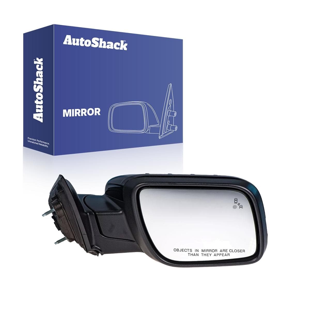 AutoShack Side View Mirror Power Heated Black Replacement for 2011-2015 Ford Explorer Passenger Side 1-PC