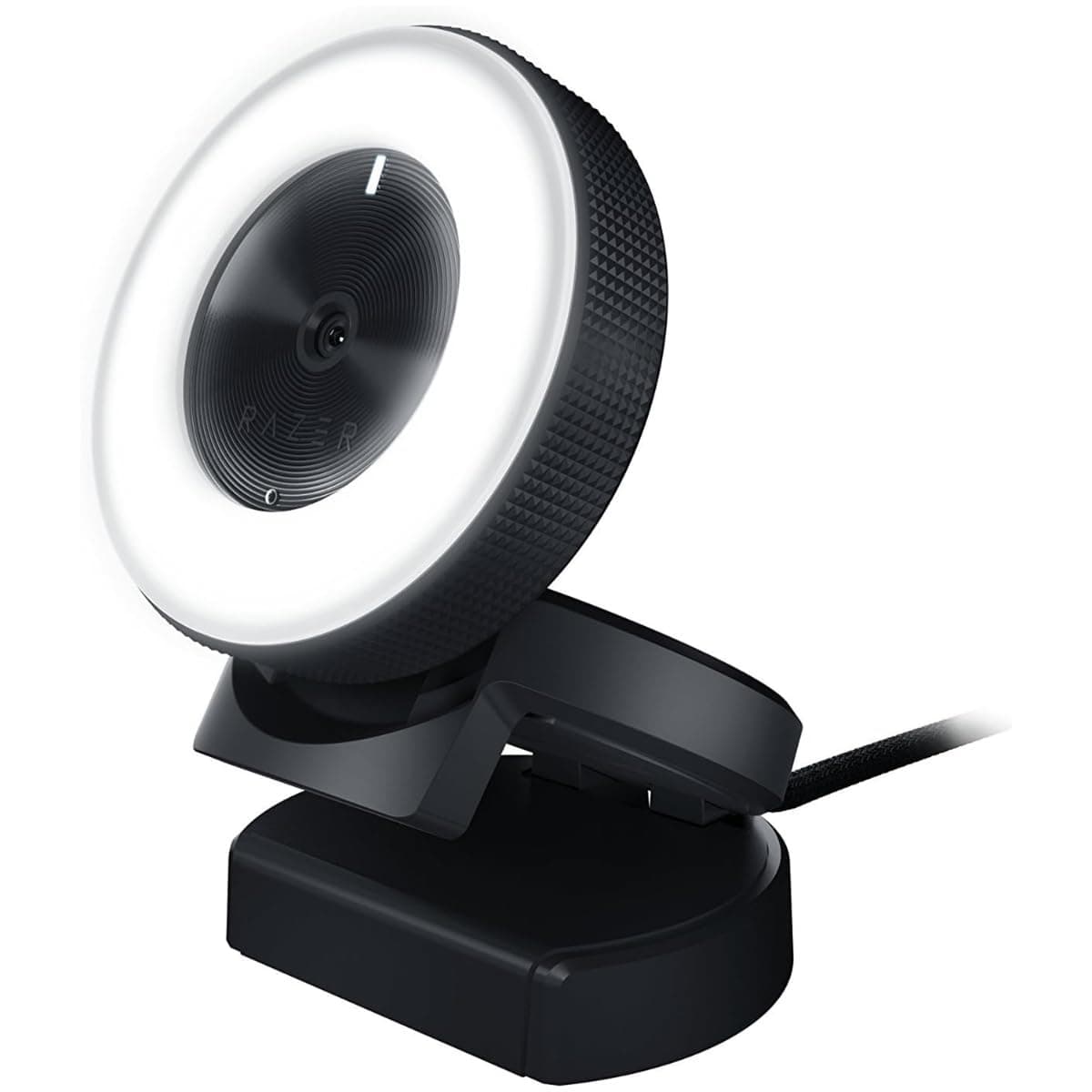 Razer Kiyo Broadcasting Camera: Multi-Step Ring Light, 1080p 30 FPS, 720p 60 FPS, USB Webcam, Portable, Flexible Mounting, Auto Focus, USB 2.0, For Pc - Black