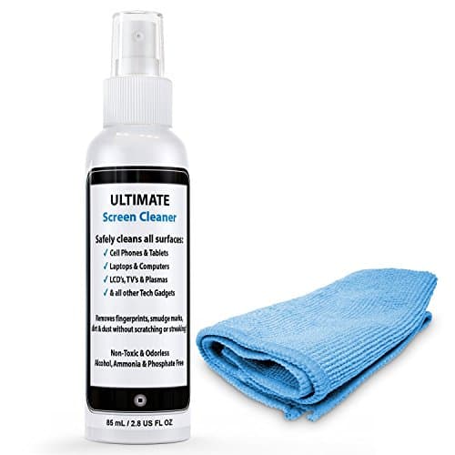 Ultimate Screen Cleaner Kit with Microfiber Cloth. Best for Cleaning All Tech Gadgets and Electronics: iPhone, Android, Cell Phone, Tablet, Computer Screen, Keyboard, TV, LCD, LED & Plasma.