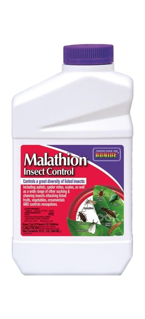 Malathion Insect Control, 32 oz Ready-to-Mix Concentrate Bug & Spider Mite Killer for Outdoor Garden Use