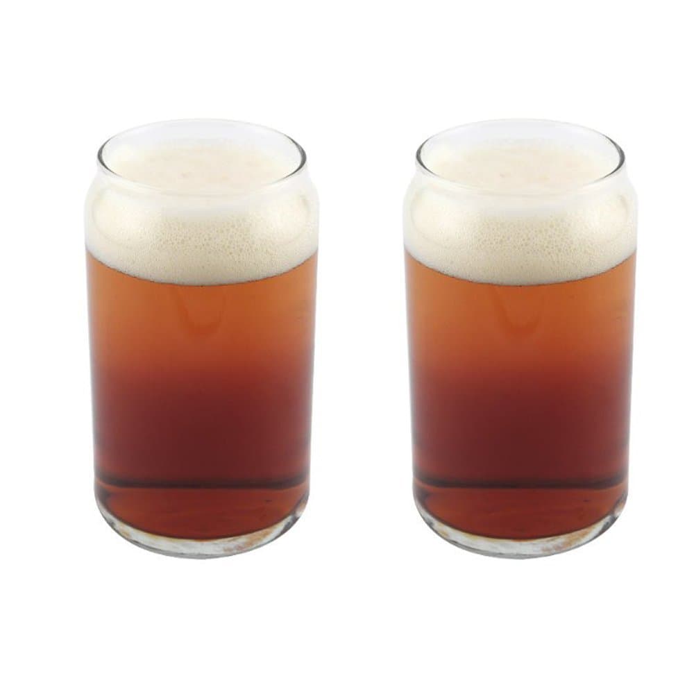 Libbey Can Shaped Beer Glass - 16 oz - 2 Pack w/Pourer