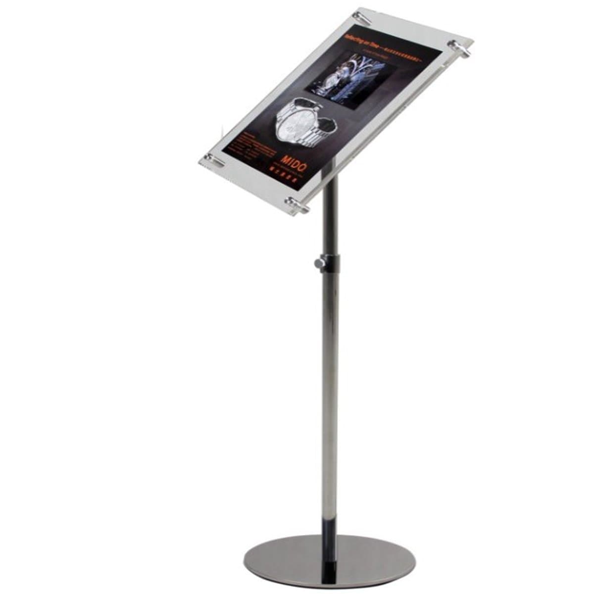 Adjustable Floor Standing Metal Sign Holder with Acrylic Panel for A3 Ads,signage