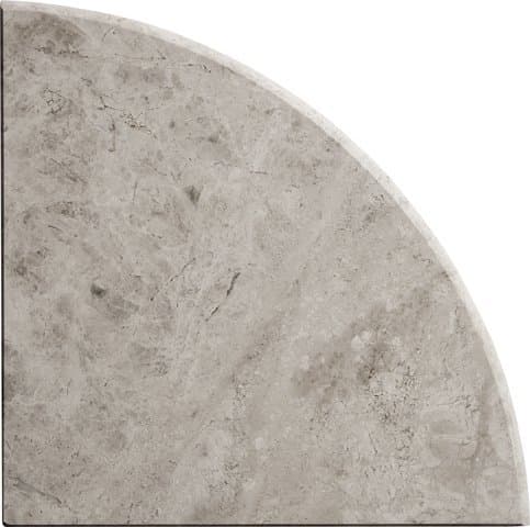 9'' X 9'' X 3/4'' Round Edge Marble Galaxy Gray Corner Shelf Piece Both Sides Polished