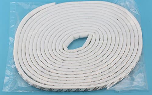 Silicone Rubber Weather Stripping for Doors and Windows, Multi-hole D Shaped Flexible Ageing-resistant Soundproof Collision Avoidance Weatherstrip 3M Self Adhesive Sealing Strip Tape, 1/2 in x 9/16 in x 19.6 ft (White)