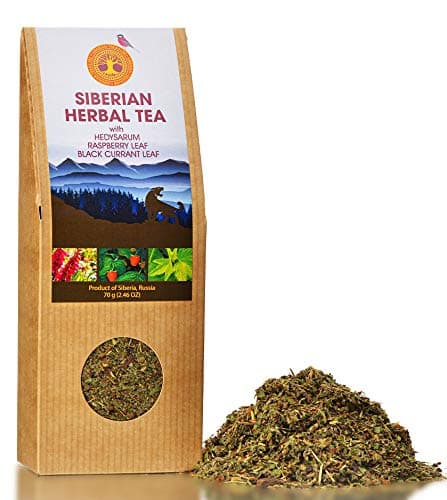 Siberian Herbal Loose Leaf Tea with Hedysarum, Raspberry Leaf, Black Currant Leaf (2.46 OZ)