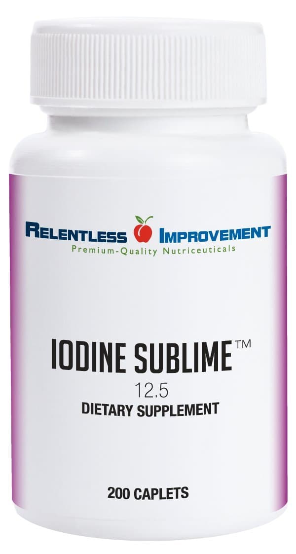 Iodine Sublime® 12.5mg 200 High-Bioavailable Caplets with Potassium Iodide for Thyroid & Metabolism Support Compare to Iodoral 12.5