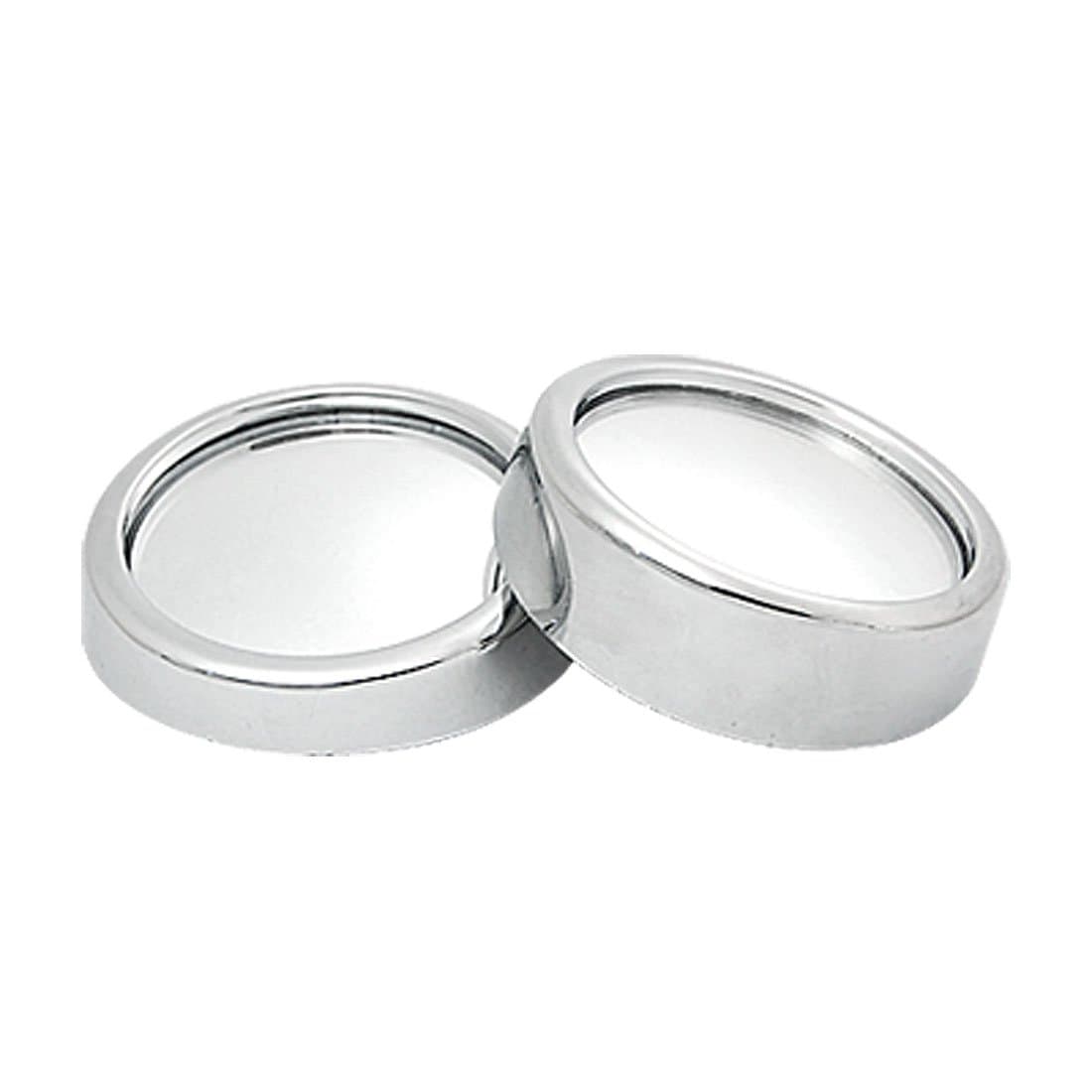 uxcell 2pcs Silver Tone Shell 1.8 Inch Wide Angle Round Blind Spot Rearview Mirror for Automotive