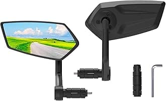 RBRL Bike Mirror Bar End Bike Mirror, Rotatable Bicycle Mirror, Automotive Grade Glass Bike Side Mirrors, Scratch Resistant E-Bike Universal Rearview Mirrors for Mountain bike (Bar end-A Set)