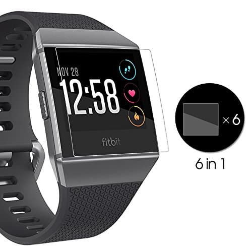 Screen Protector for Fitbit Ionic, Full Coverage Screen Protector for Fitbit Ionic Clear HD Anti-Bubble Film (6-Pack)