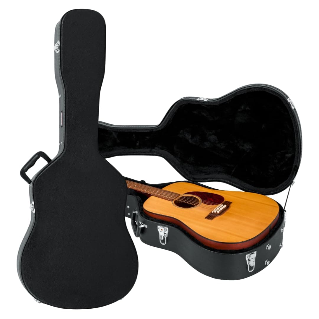 Gator Cases Traditonal Series Hard-Shell Wood Case for 6 or 12-String Dreadnought Style Acoustic Guitars, (GWE-DREAD 12)
