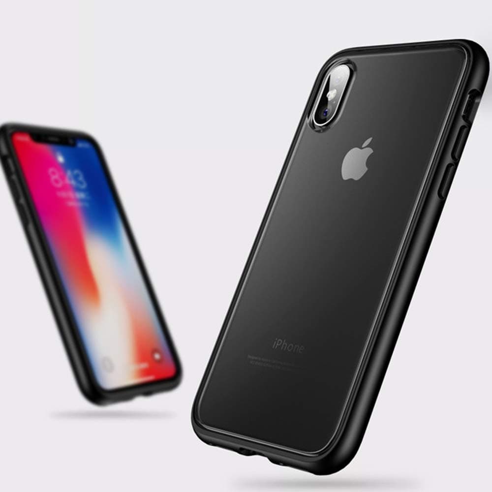 CASECURE Ultra Hybrid Protective Case Designed for Apple iPhone Xs and iPhone X, Anti Fingerprint TPU PC with Shock-Absorption Bumper - Matt Black Finish