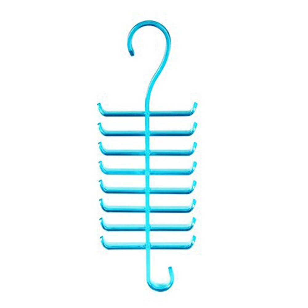 EUH 8 Tiered Format Design Tie Rack Hanger Curved Arms Non-slid (Blue)