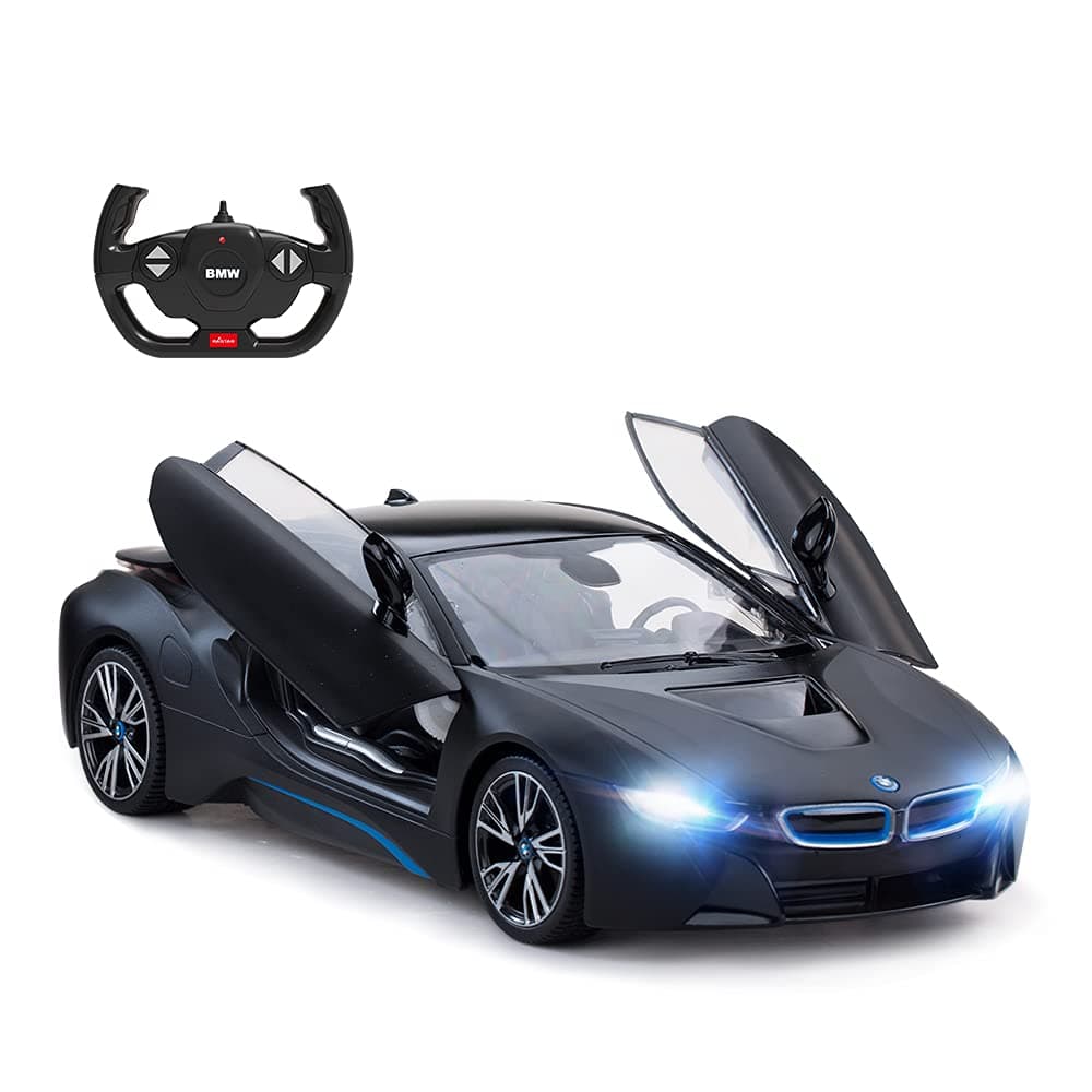 RASTAR Remote Control Car, 1:14 i8 Radio Remote Control Racing RC Toy Car Model Vehicle, Open Doors by RC, MattBlack