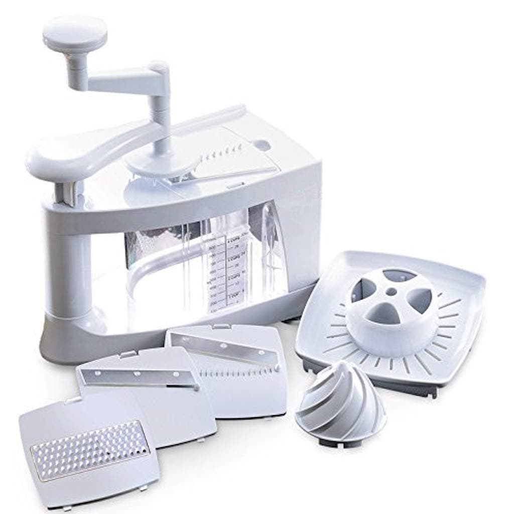 SLD 8-in-1 Spiralizer Vegetable Slicer Bundle - no.1 Value Spiral Slicer with No-Slip Power-Grip Base - Strongest 420 Stainless-Steel Veggie Pasta Spaghetti Maker for Keto/Low Carb/Gluten-Free Meals