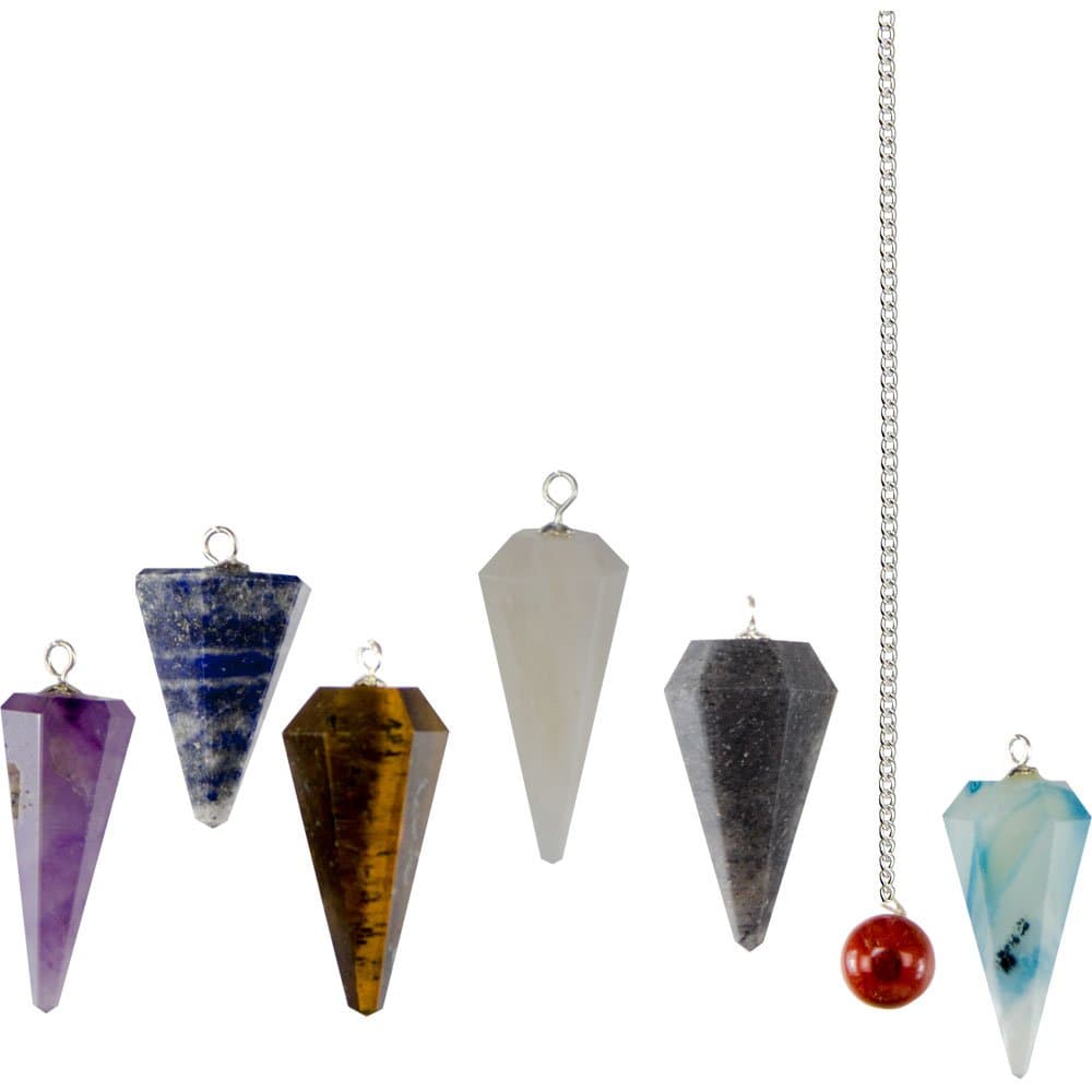 Hexagonal Gemstone Pendulum Set of 12 Assorted