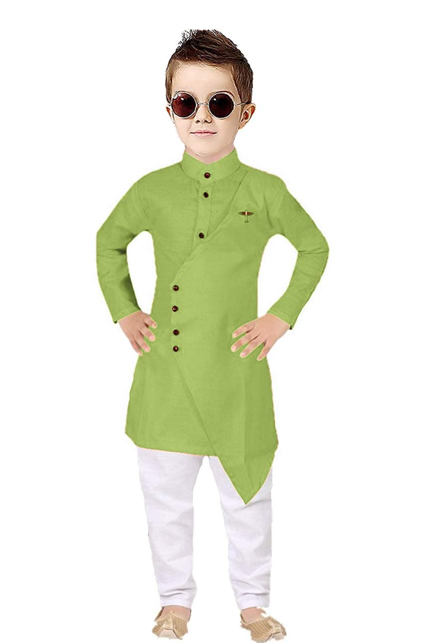 Boy's Fancy Kurta Pyjama Set with Classis Cross Pattern Look
