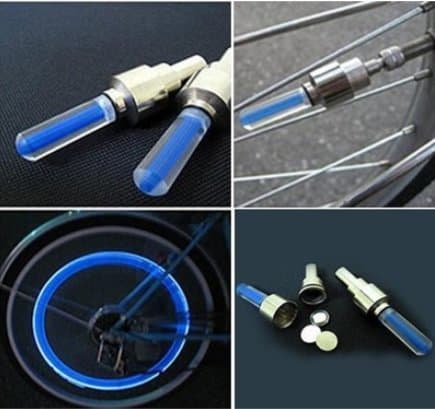 Sree Traders Automobile Tire Valve Cap LED Light with Motion Detection Sensor Set of 2, Green