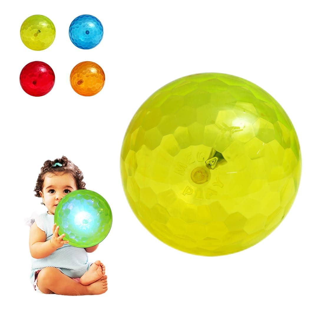 Wembley Plastic Light Ball For Kids Play Led Soft Bouncing Flashing Lightning Baby Ball Glow In The Dark Toys For Kids - 6" Inch Pk Of 1, Handball