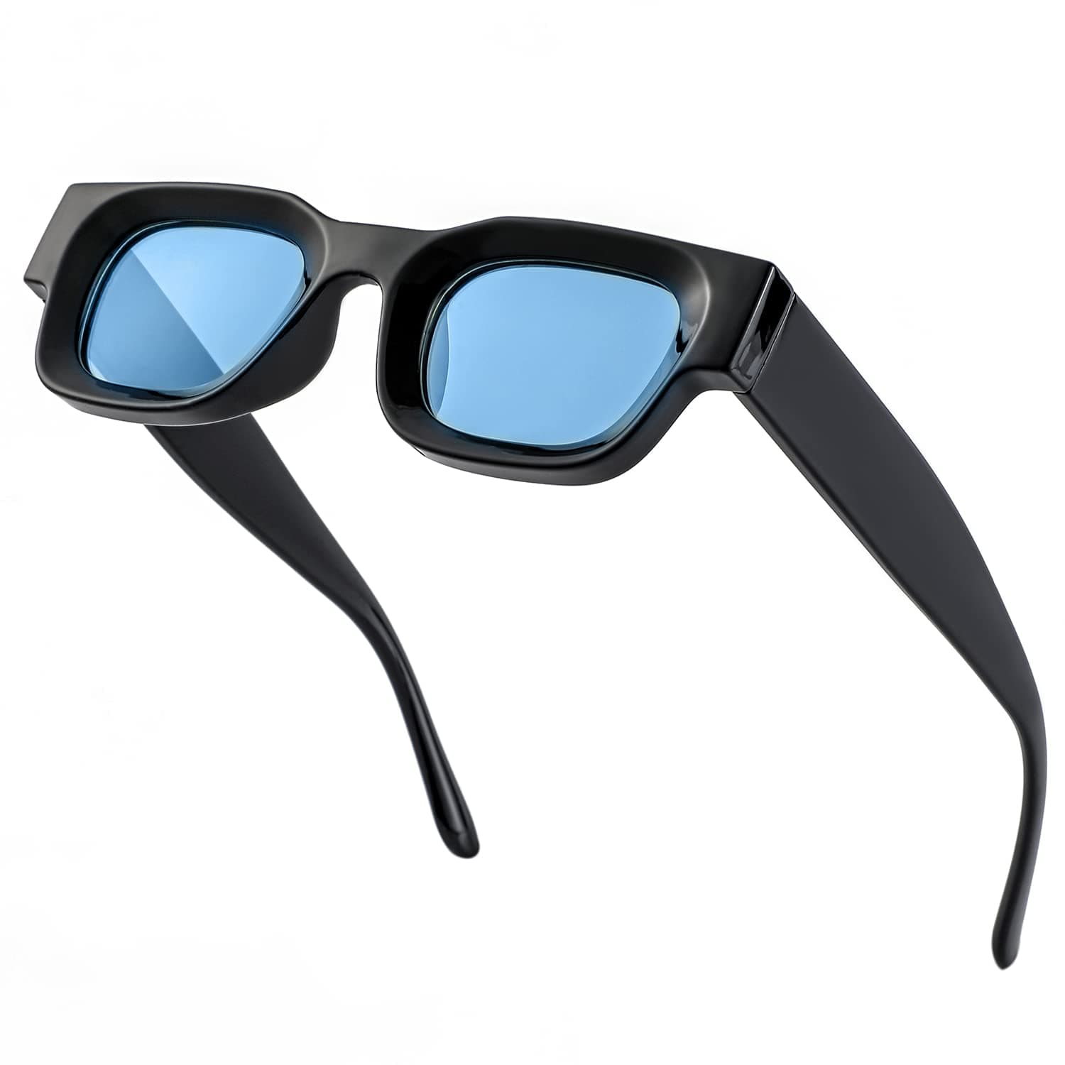 Thick Square Frame Sunglasses for Women Men Chunky Rectangle Polarized Sunglasses UV400 Protection