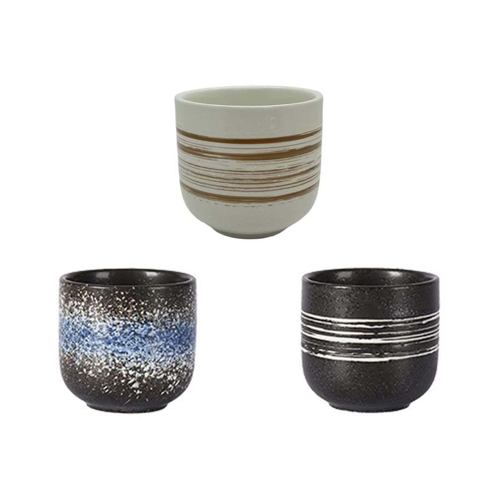 3PCS Japanese Tea Cup, Unique Ceramic Handmade Coffee Mug for Latte Cappuccino,Chinese Kung Fu Porcelain Tea Set,for Home, Office, Gifts, Sake Teacups