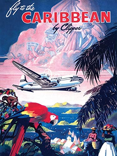 Piddix Caribbean Canvas Print, Multi-Colour, 30 x 40 cm