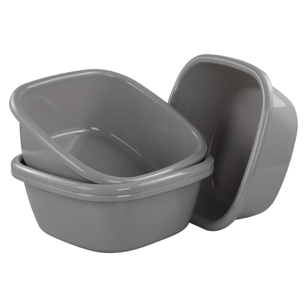 4-pack 13'' Plastic Washing up Bowl Basin, Small Square Kitchen Basin Wash Bowl