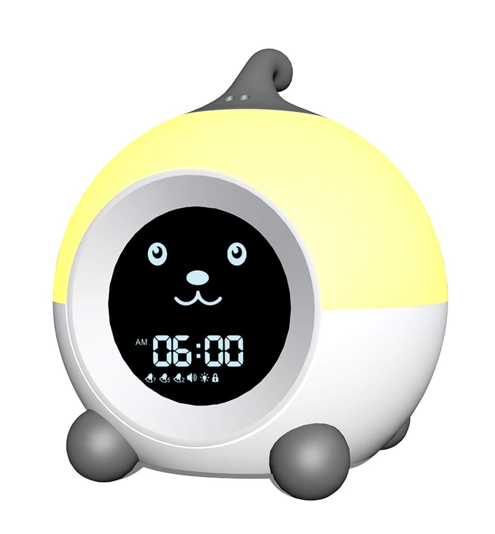 I·CODE Teach Me Time Kids Alarm Clock, Children's Sleep Trainer,Toddler Sleep Aid Night Light,14 Soothing Sounds,3 Alarms,Sleep Timer (Deep Grey) 4