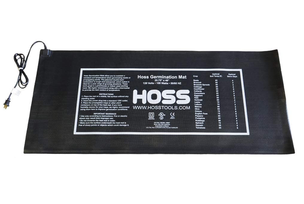 Hoss Germination Mat | 100 Watt | 20.75" x 48" | Heavy-Duty Seed Starting Mat | UL Listed for Safety