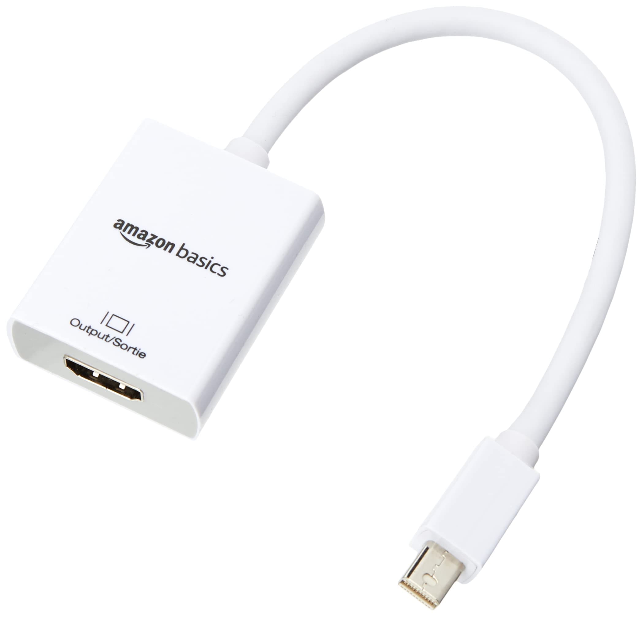 Amazon Basics Mini DisplayPort to HDMI Adapter, White