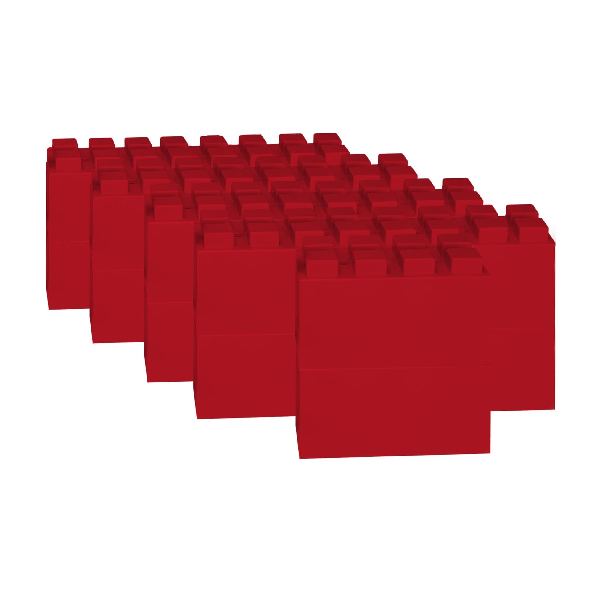 EverBlock 12” x 6” Full Size Plastic Modular Bulk Pack | 18 Piece Pack | Giant Building Blocks | Easy to Connect & Reuse | Indoor & Outdoor Use | Build Displays & Structures | Red